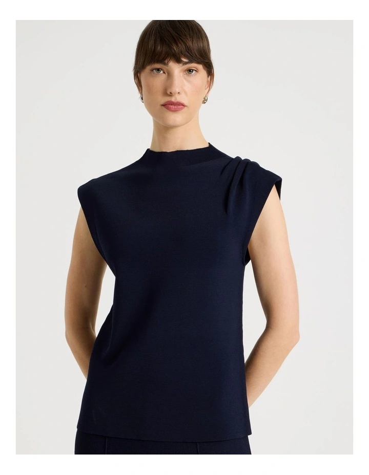 Milano Sleeveless Top in Navy image 4