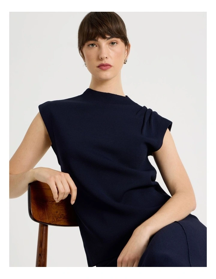 Milano Sleeveless Top in Navy image 5