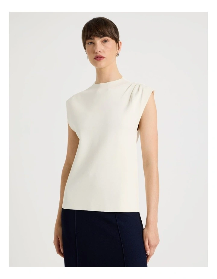 Milano Sleeveless Top in Coconut image 1
