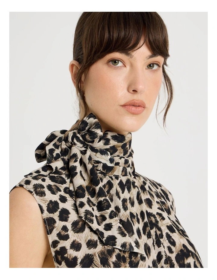 Sleeveless Georgette Top with Animal Print image 2