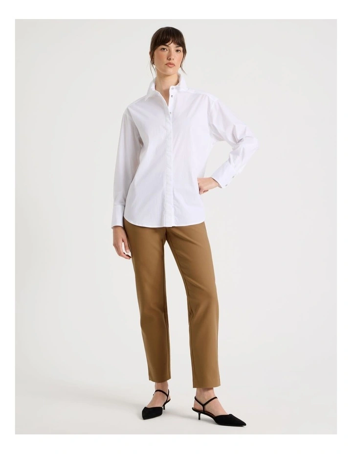 Long Sleeve Collar Shirt in White image 3