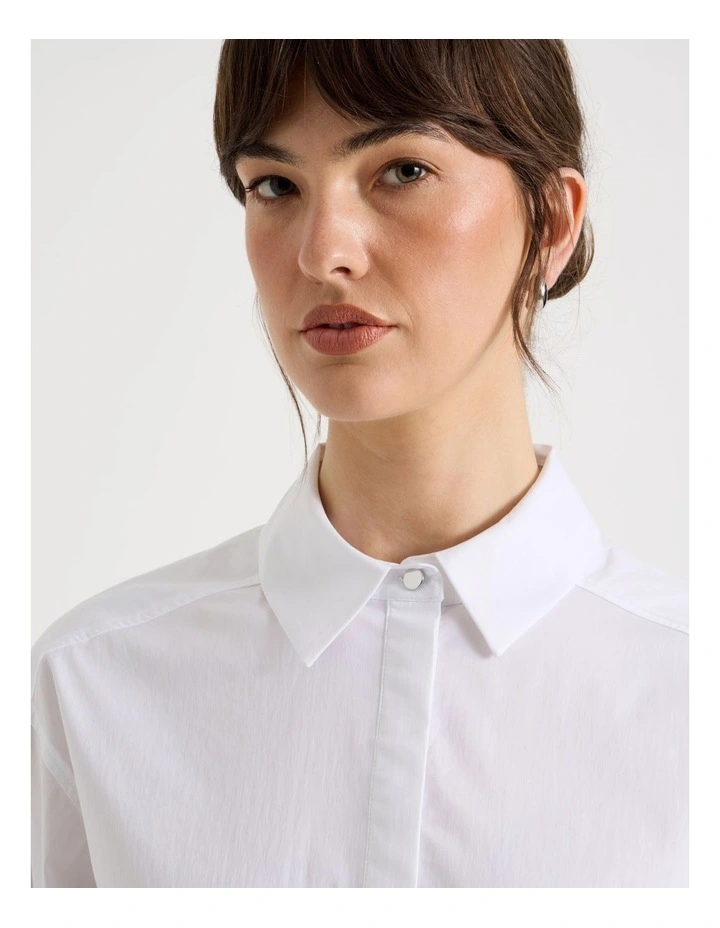 Long Sleeve Collar Shirt in White image 4