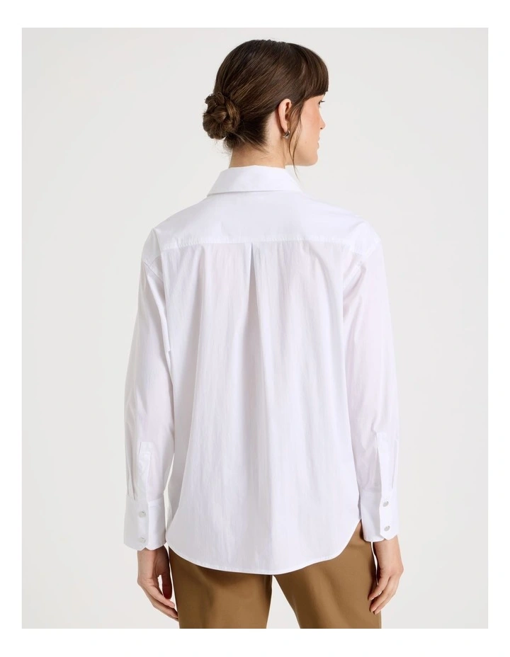 Long Sleeve Collar Shirt in White image 6