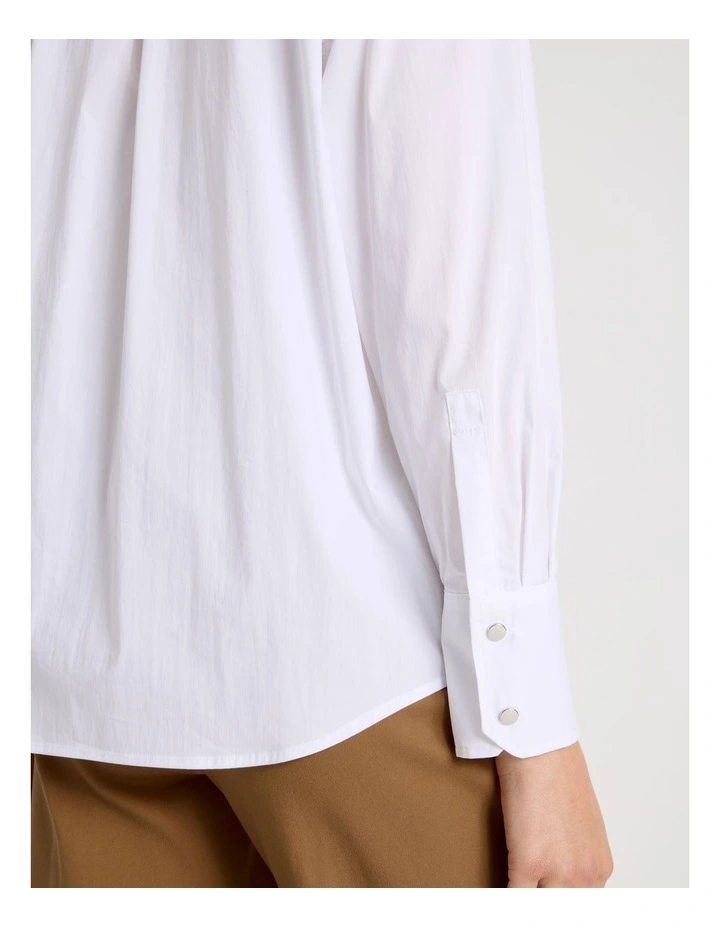 Long Sleeve Collar Shirt in White image 7
