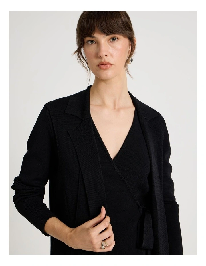 Milano Sleeveless Longline Vest in Black image 3