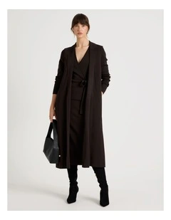 Milano Sleeveless Longline Vest in Brown