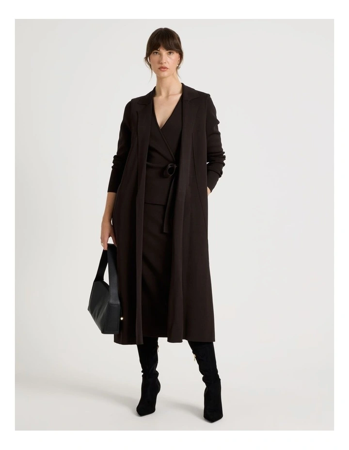 Milano Sleeveless Longline Vest in Brown image 1