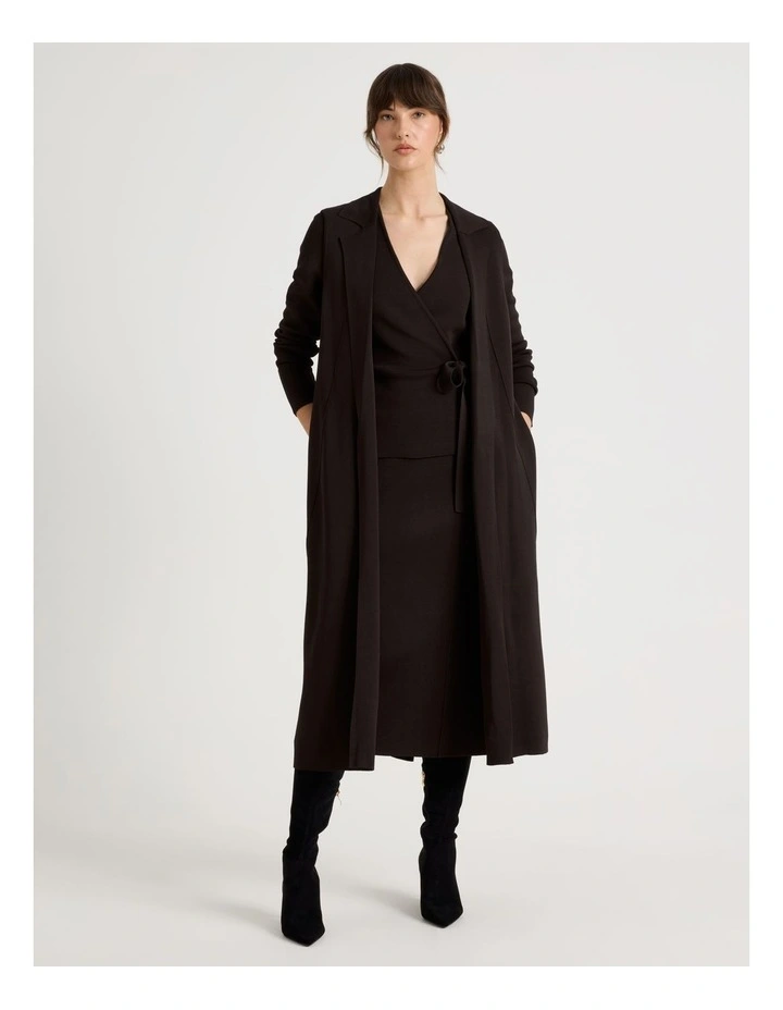 Milano Sleeveless Longline Vest in Brown image 3