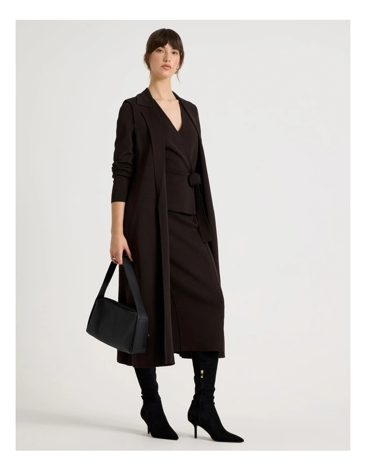 Milano Sleeveless Longline Vest in Brown image 4