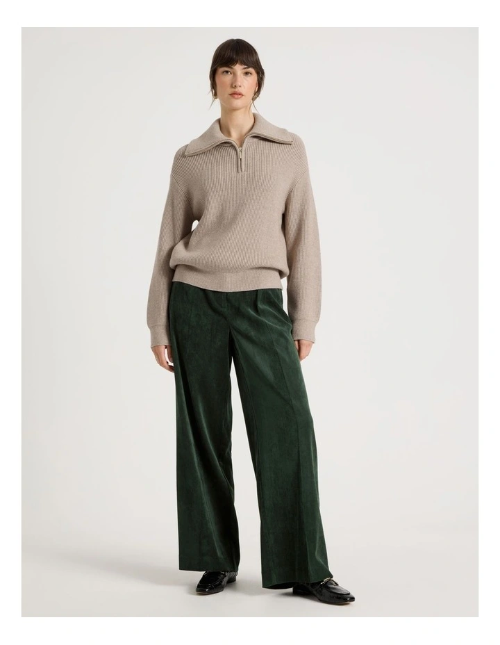 Zip Thru Knit in Taupe image 7