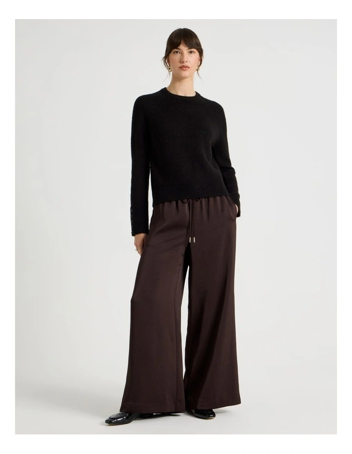 Long Sleeve Crewneck Rib Knit in Black image 4