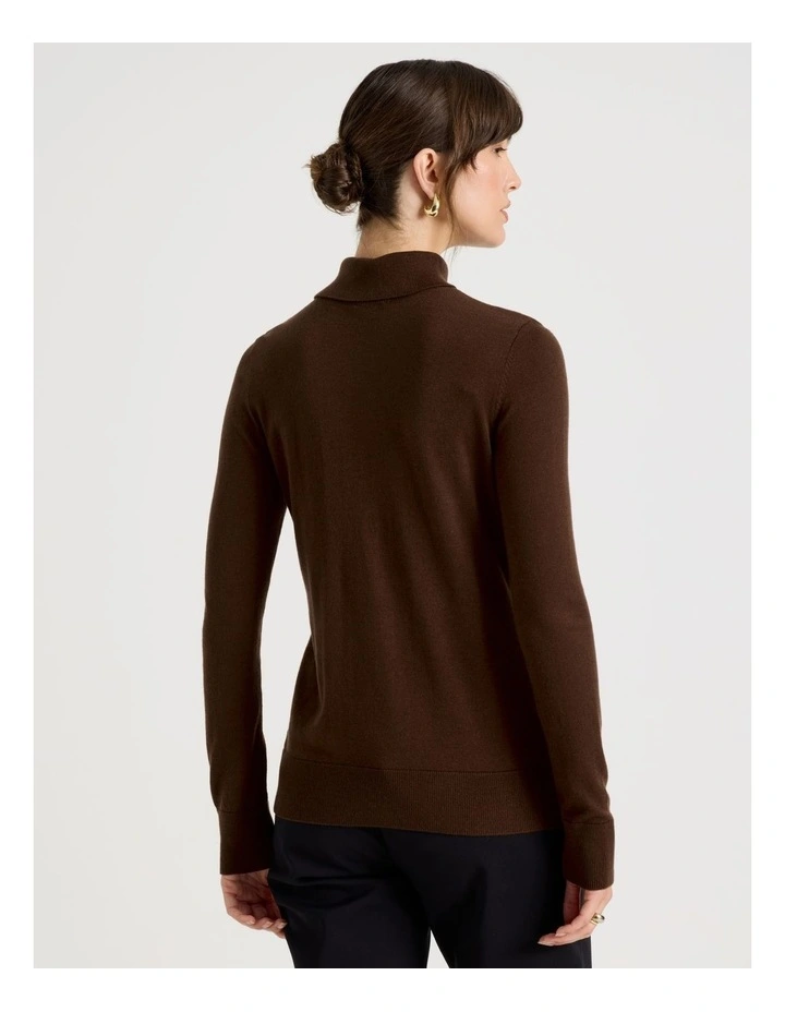 Fine Knit Skivvy in Chestnut image 4