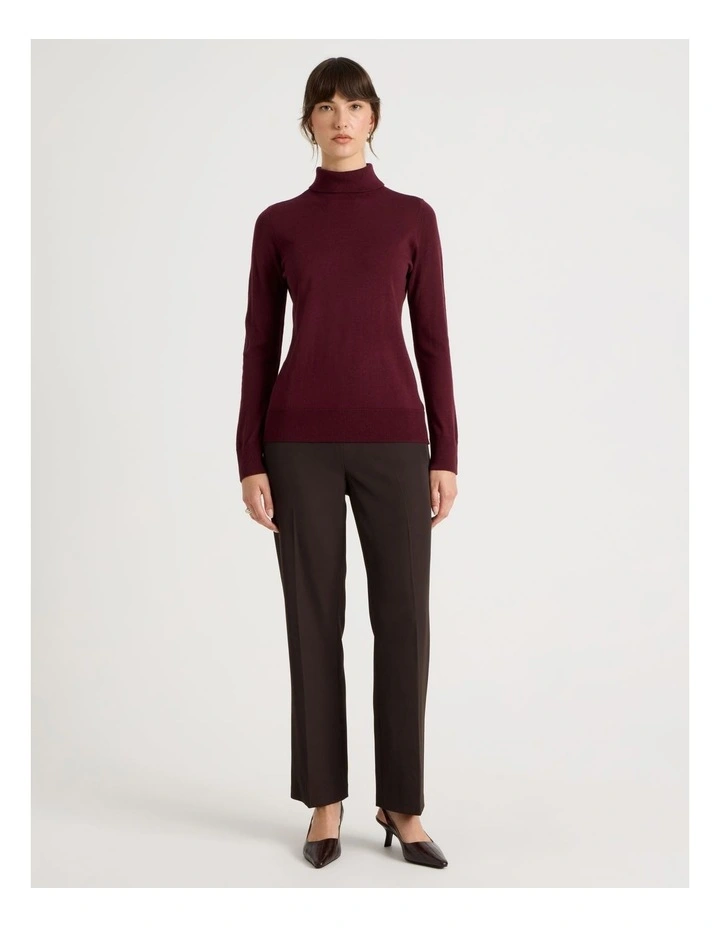 Fine Knit Skivvy in Aubergine image 5