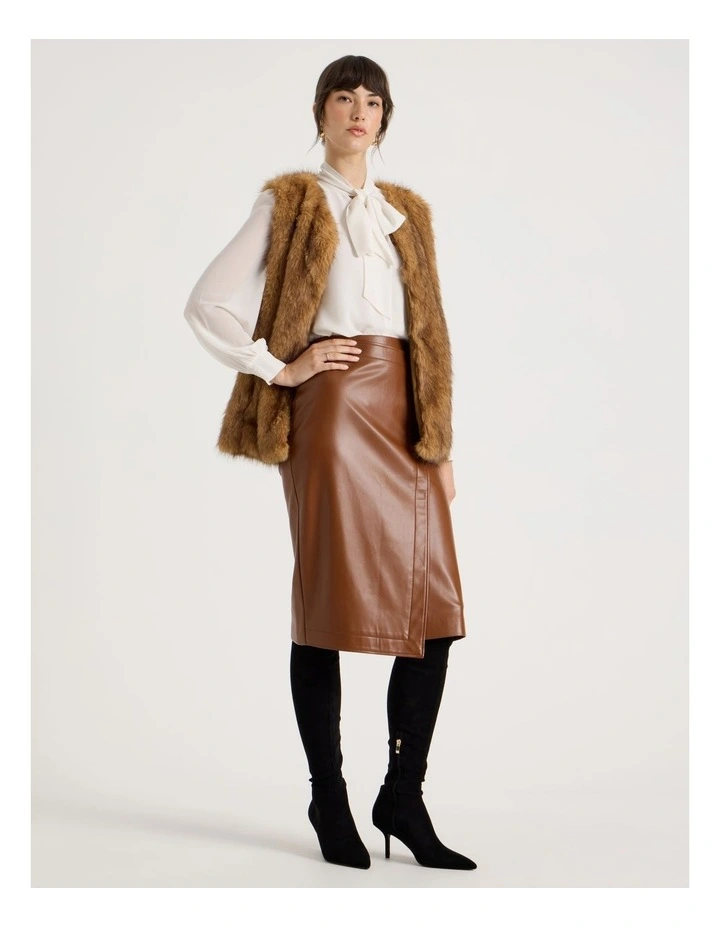 Georgette Tie Long Sleeve Blouse in Coconut image 7