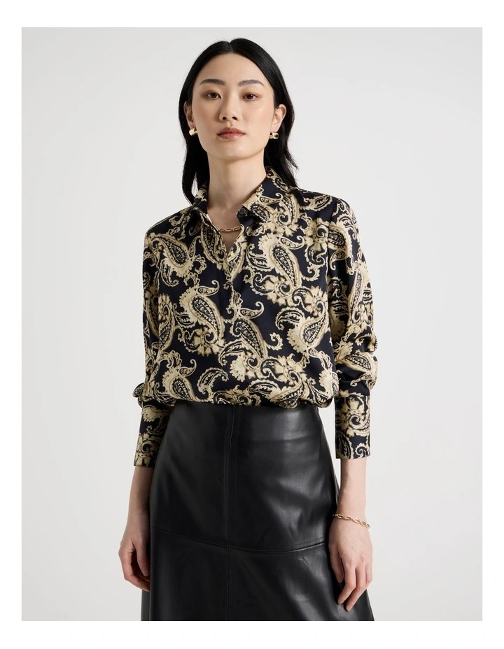 Long Sleeve Blouse in Paisley Print image 1