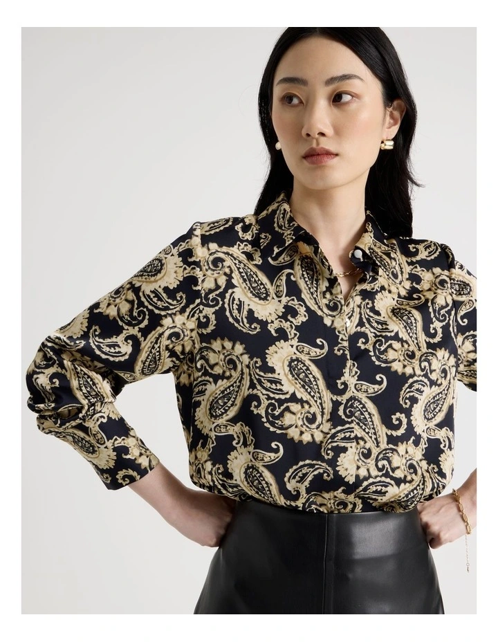 Long Sleeve Blouse in Paisley Print image 2
