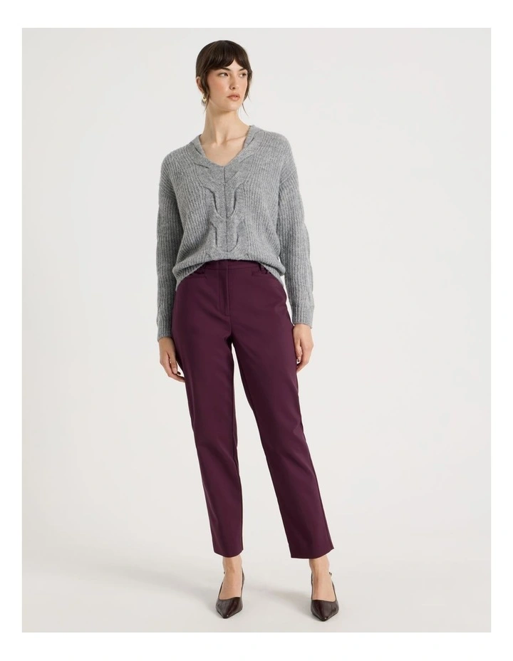Cable V Neck in Grey image 4