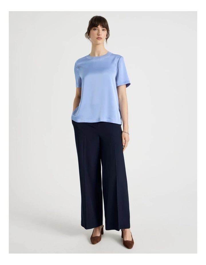 Satin T Shirt in Light Blue image 7