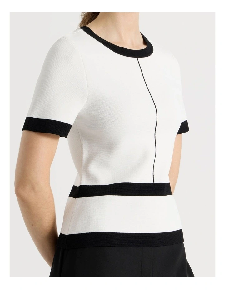 Short Sleeve Milano Top in Ecru image 5