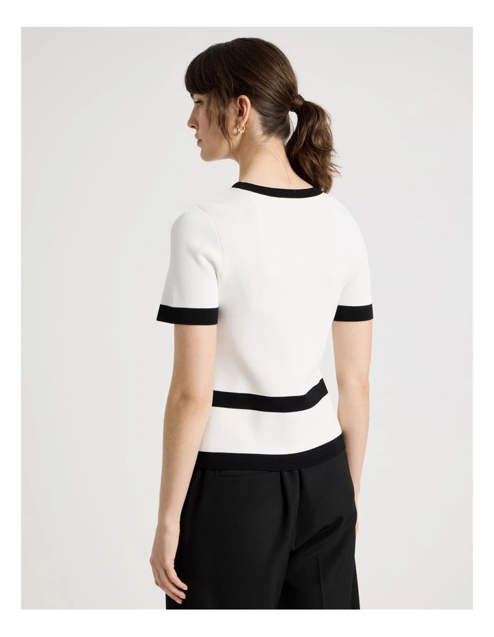 Short Sleeve Milano Top in Ecru image 6
