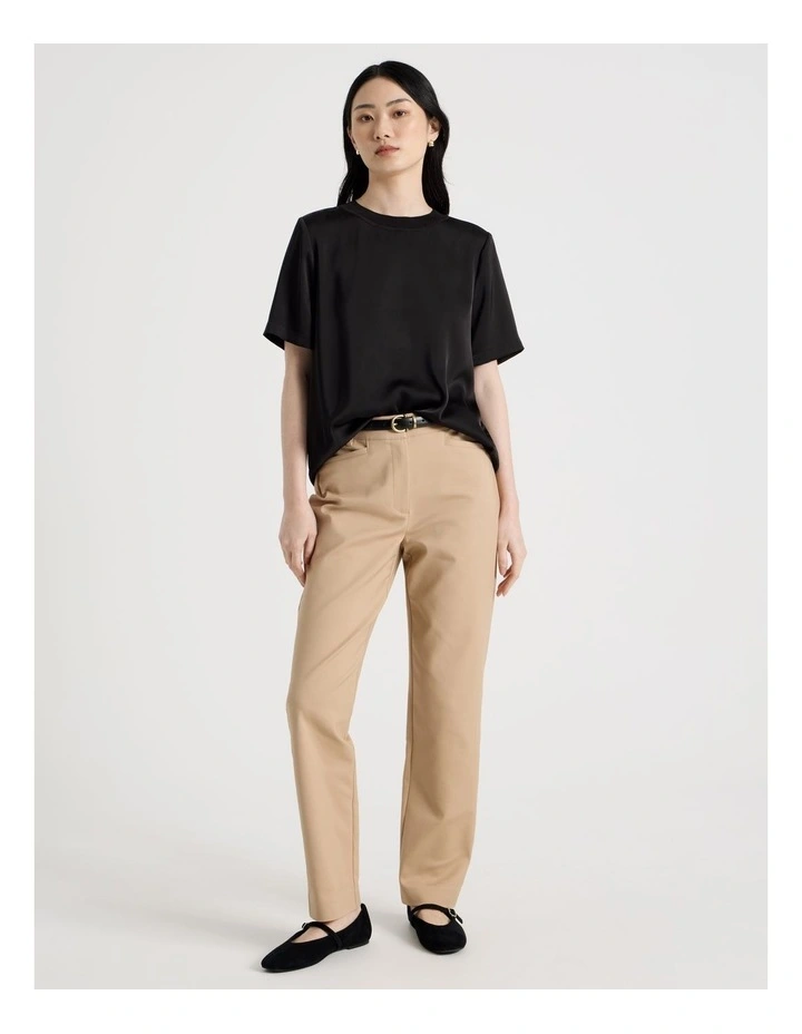 Satin T Shirt in Black image 2