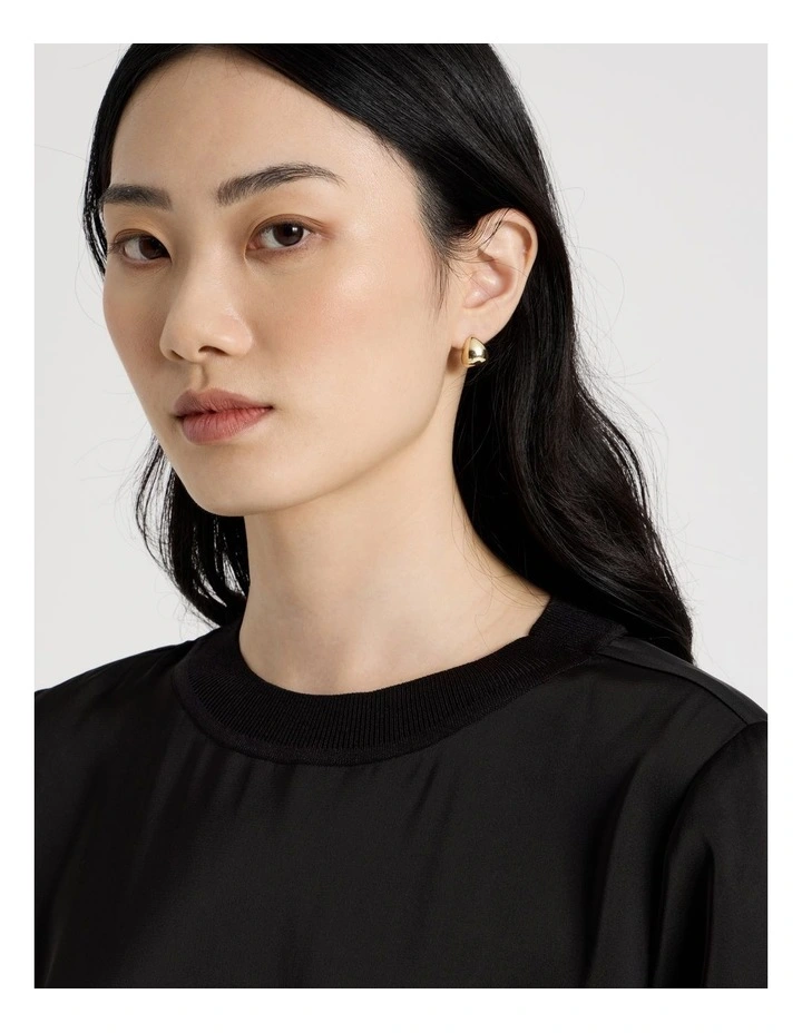Satin T Shirt in Black image 6
