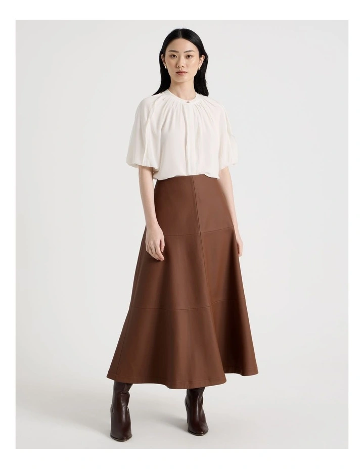 Short Sleeve Ruffle Detailed Blouse in Ecru image 3