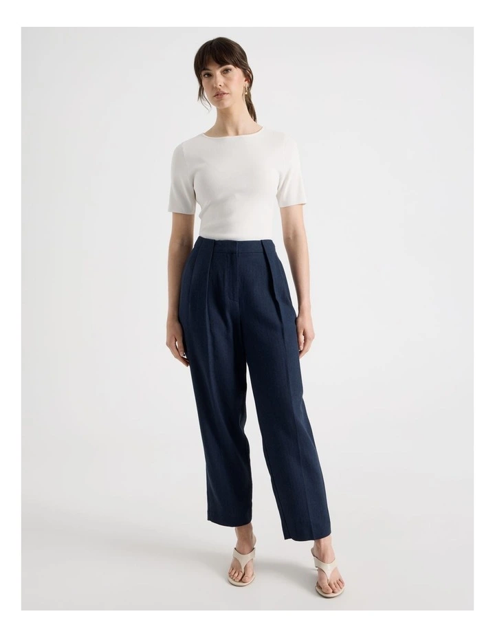 Short Sleeve Knit Tee in Ecru image 3