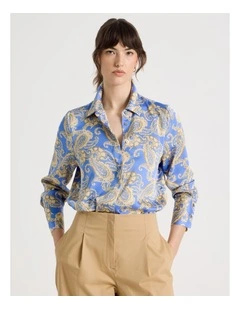 Long Sleeve Blouse in Paisley Print