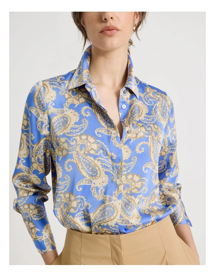Long Sleeve Blouse in Paisley Print image 5