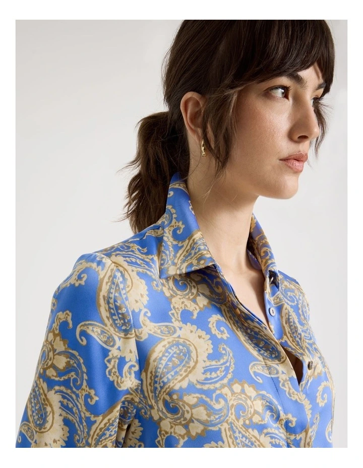 Long Sleeve Blouse in Paisley Print image 7