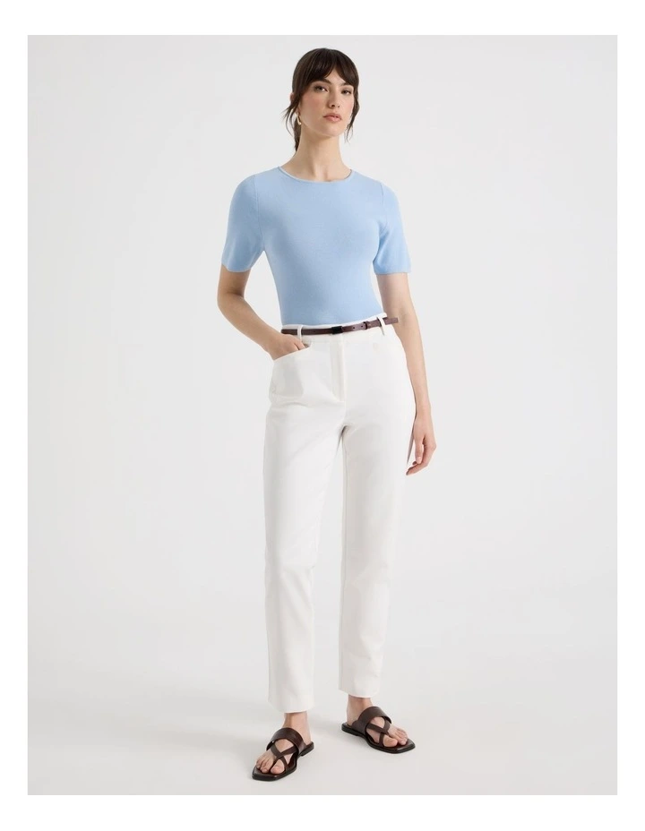 Short Sleeve Knit Tee in Blue image 2