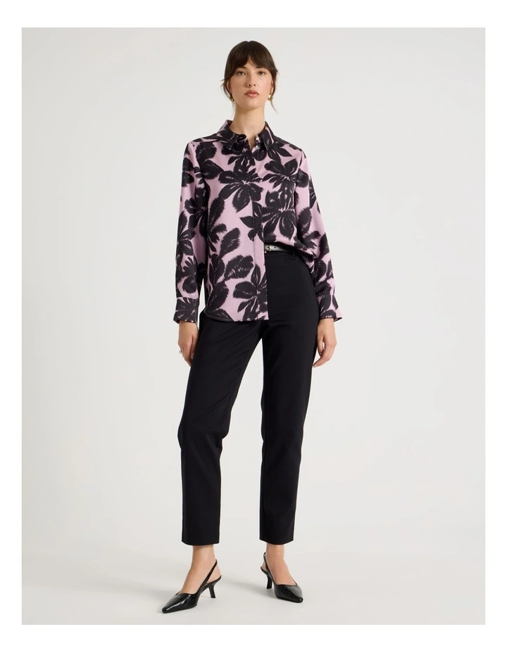 Long Sleeve Double Faced Satin Shirt in Assorted image 3