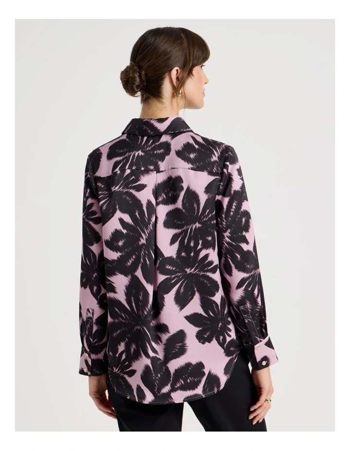 Long Sleeve Double Faced Satin Shirt in Assorted image 6