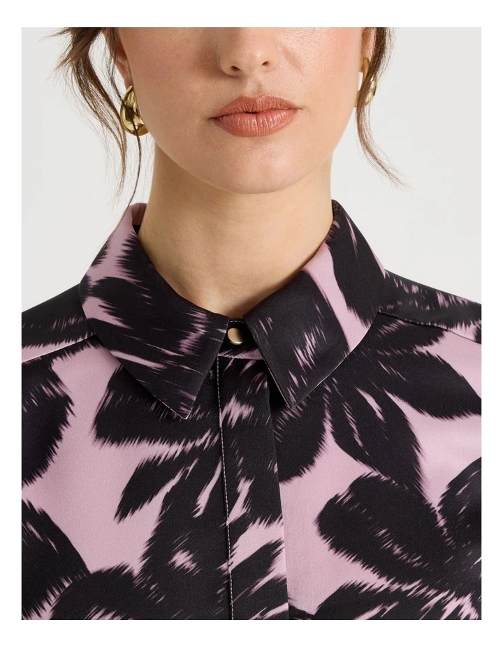 Long Sleeve Double Faced Satin Shirt in Assorted image 7