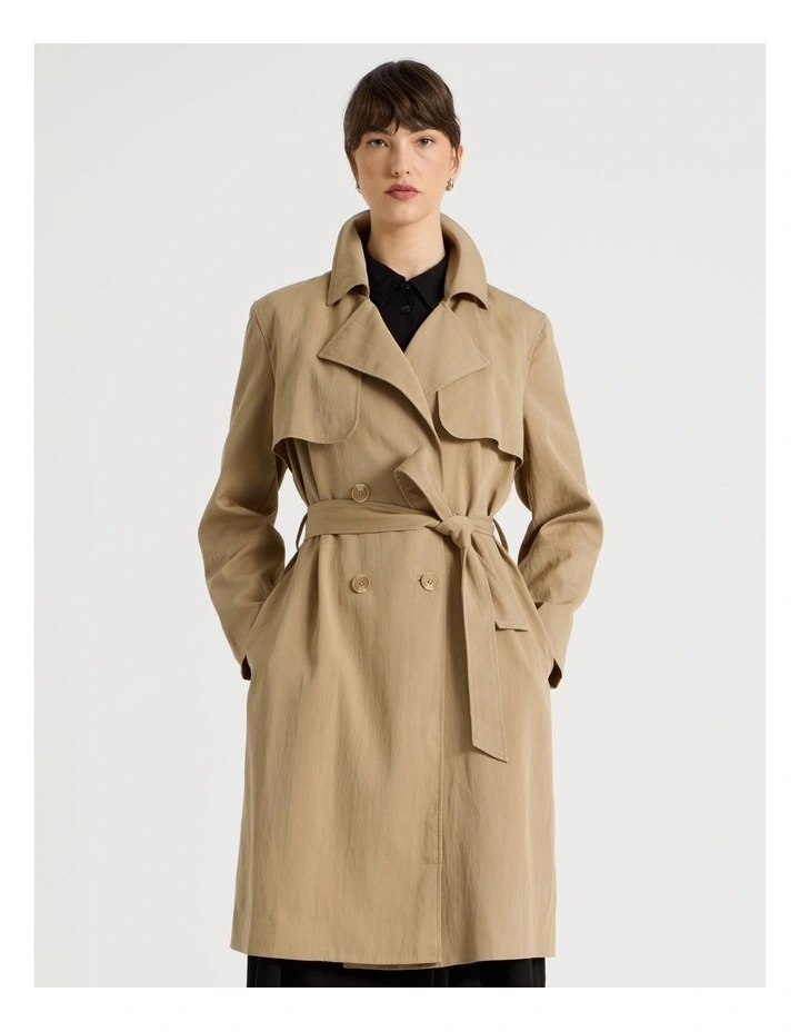 Weekend Trench Coat in Stone image 6