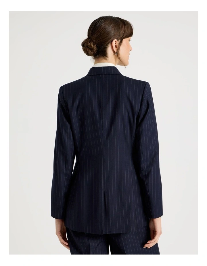 Double Breasted Pinstripe Jacket in Multi image 6
