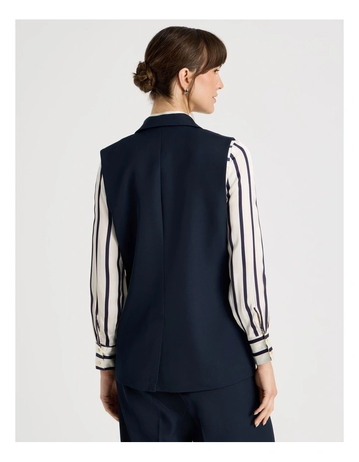 Drape Twill Vest in Navy image 6