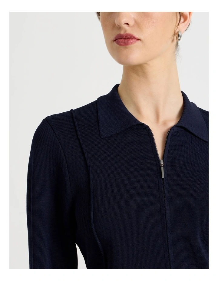 Milano Cropped Long Sleeve Jacket in Navy image 4