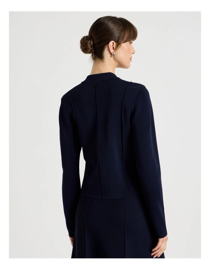 Milano Cropped Long Sleeve Jacket in Navy image 5