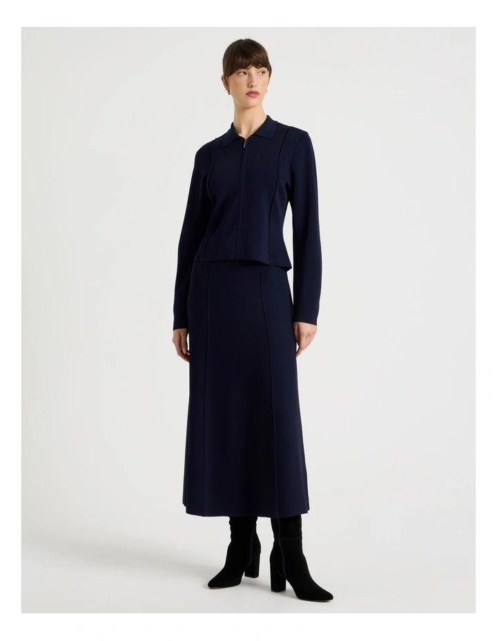 Milano Cropped Long Sleeve Jacket in Navy image 6