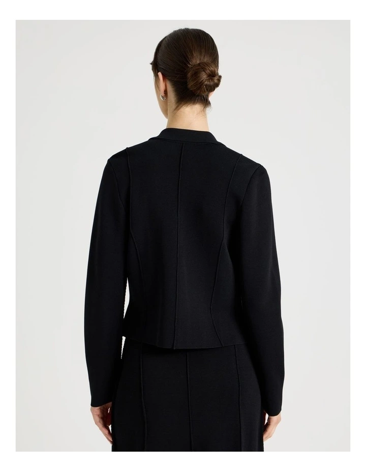Milano Cropped Long Sleeve Jacket in Black image 4