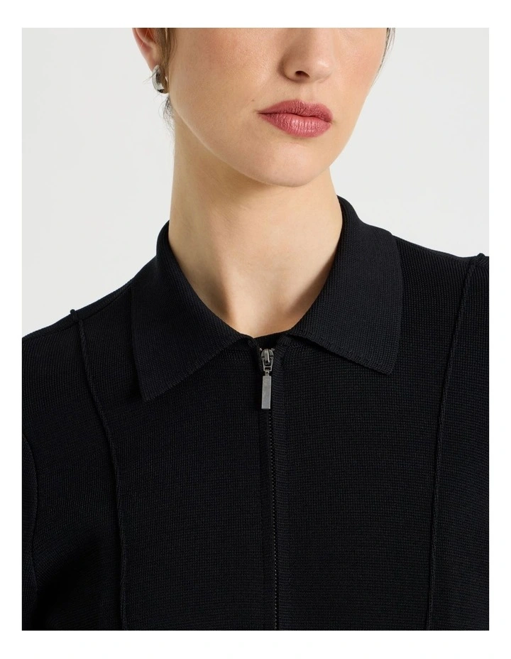 Milano Cropped Long Sleeve Jacket in Black image 5