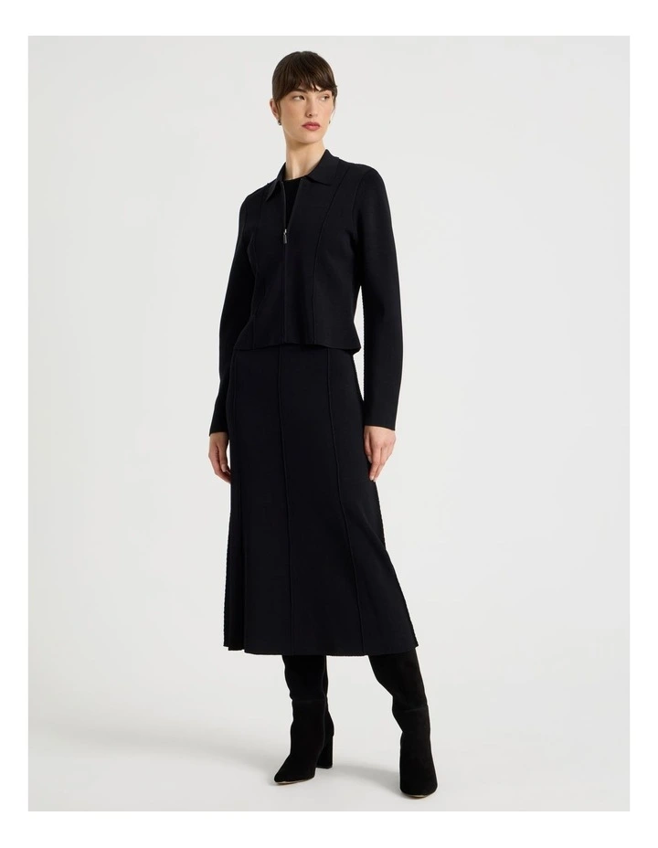 Milano Cropped Long Sleeve Jacket in Black image 6