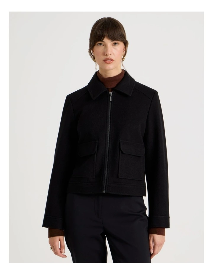 Crop Jacket in Black image 1