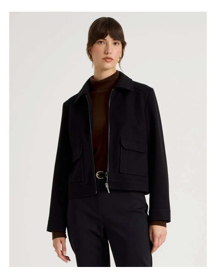 Crop Jacket in Black image 4