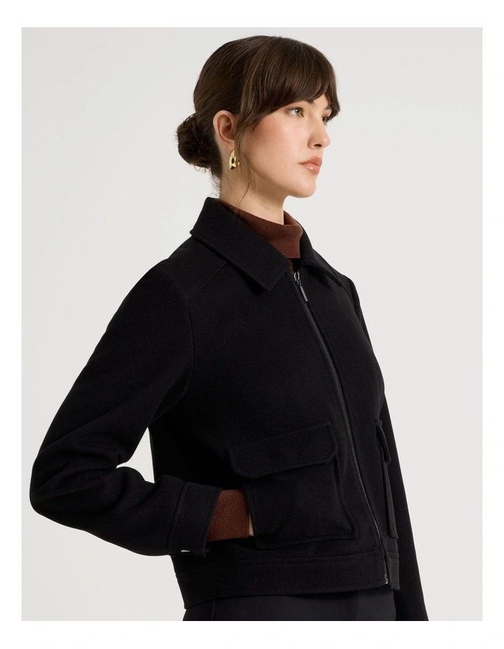 Crop Jacket in Black image 5