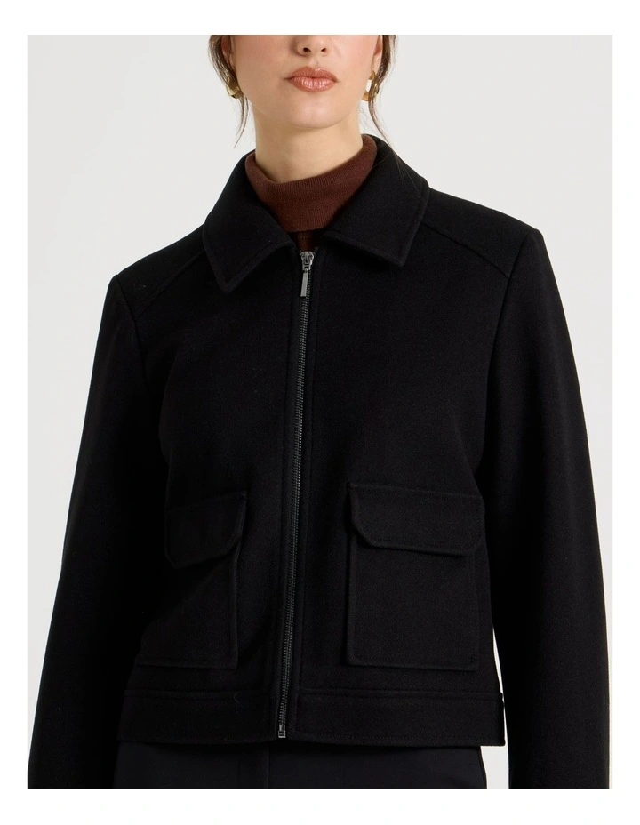 Crop Jacket in Black image 7