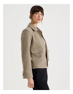 Crop Jacket in Camel