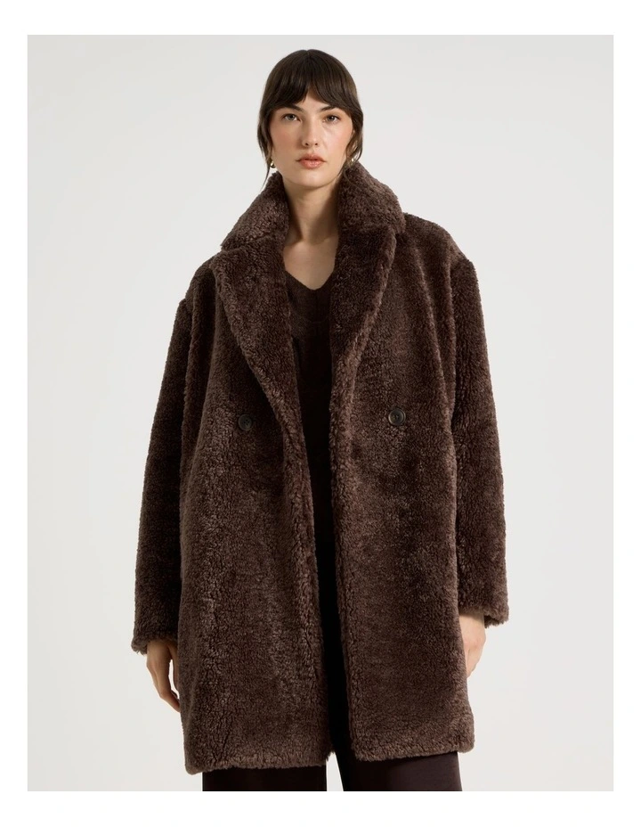 Teddy Coat in Brown image 2